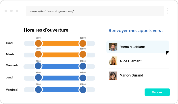 6-Choix horaires distribuer vos appels entrants